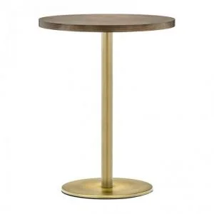 Hugo Round D1 Slim table base – Antique Brass